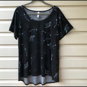 XL Lularoe Teal Blue Floral Top.